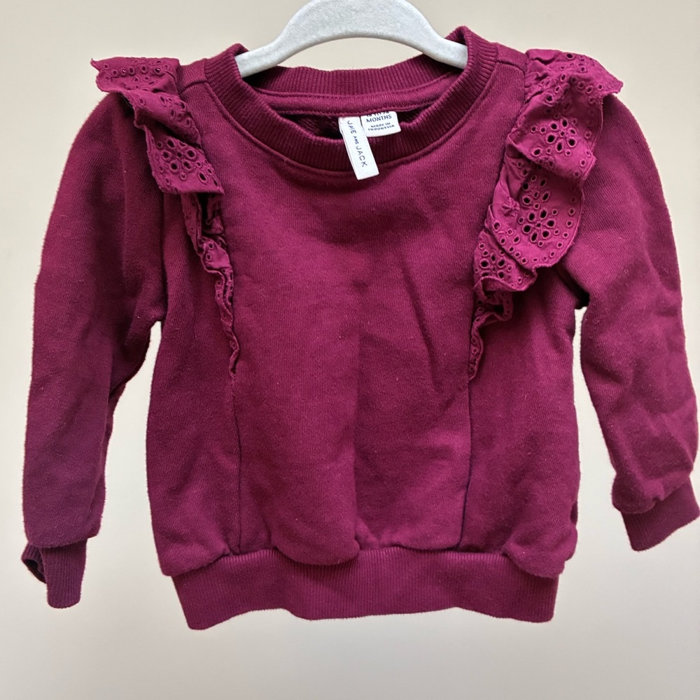Janie and Jack Maroon Ruffle Sweatshirt